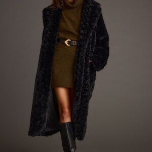 12th Tribe Sasha Black Floor Length Coat Size LL